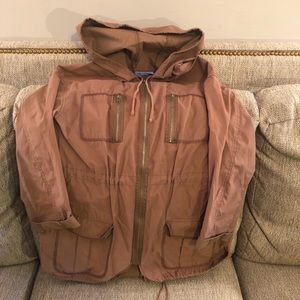 Vera Wang Hooded Cargo Jacket Womens Sz XS Brown VFRJ4502 ~ MINT!
